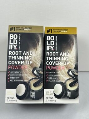 Boldly Root and Thinning Cover Up Powder, Light Blond 2 Boxes, New